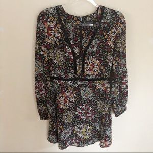 Topshop Black Flower dress with cut out